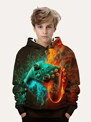 Children's Clothes 3D Controller Games Printed Hoodies Boys' Autumn Clothes Long Sleeve Fashion Sweaters for Children Sweatshirt