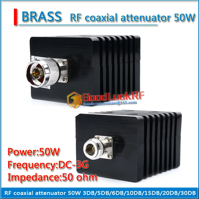 

50W L16 N Male to N Female RF coaxial fixed attenuator DC-3G 50 ohm 3DB 5DB 6DB 10DB 15DB 20DB 30DB