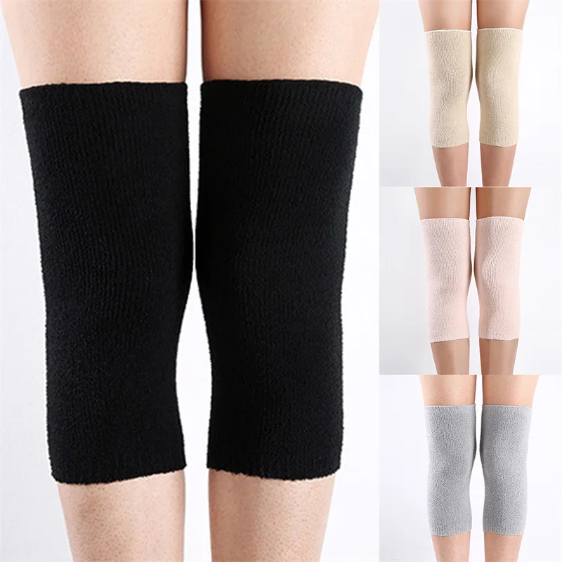 1 par inverno quente joelheiras carvão de bambu equipamentos de proteção mulheres velhos joelheira suporte inverno correndo protetor de joelho