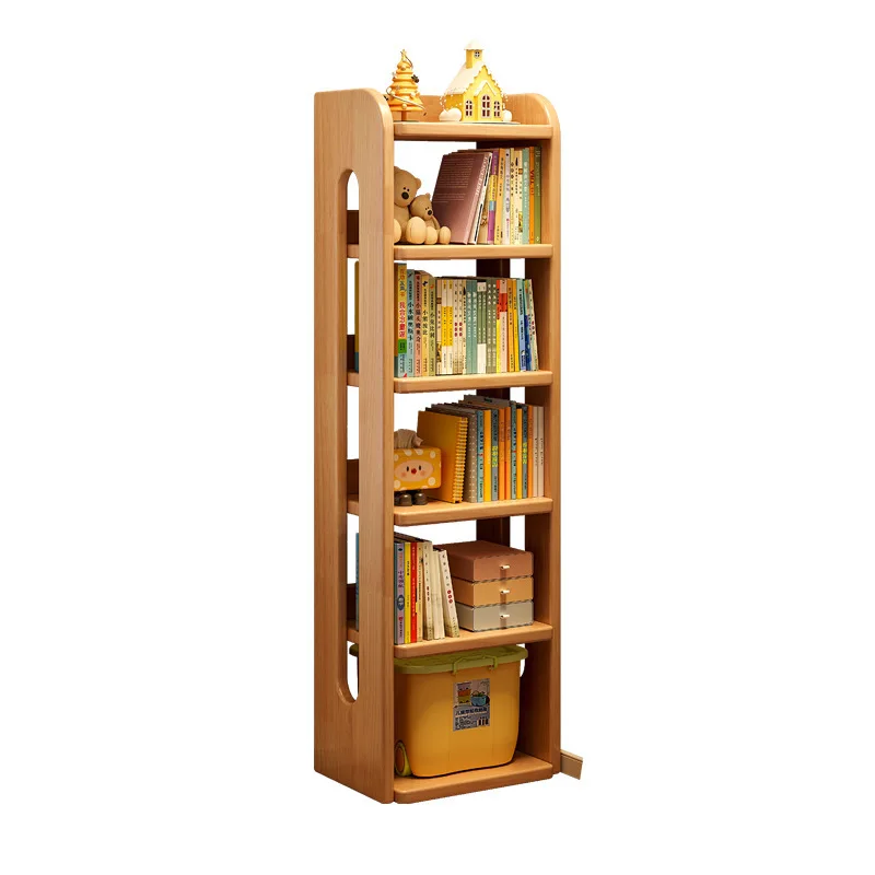

Solid wood children's bookshelf integrated against the wall Floor-to-ceiling picture book rack Storage Kindergarten bookcase