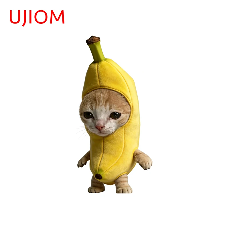 UJIOM Banana Cat Meme Wall Sticker Amusing Attractive Waterproof Sofa Wall Bedroom Decal Vinyl Adhesive Wallpaper Home Decor