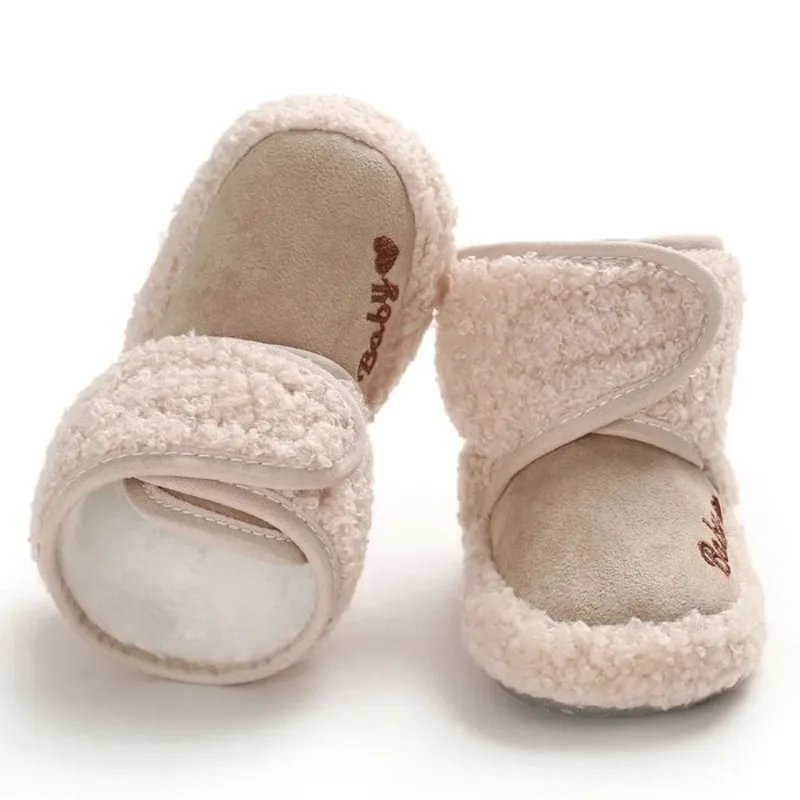 

Winter Baby Soft Sole Booties Newborn Non-Slip Warm Fleece Lined First Walkers Anti-Slip Cotton Shoes for Infants 0-18 Months
