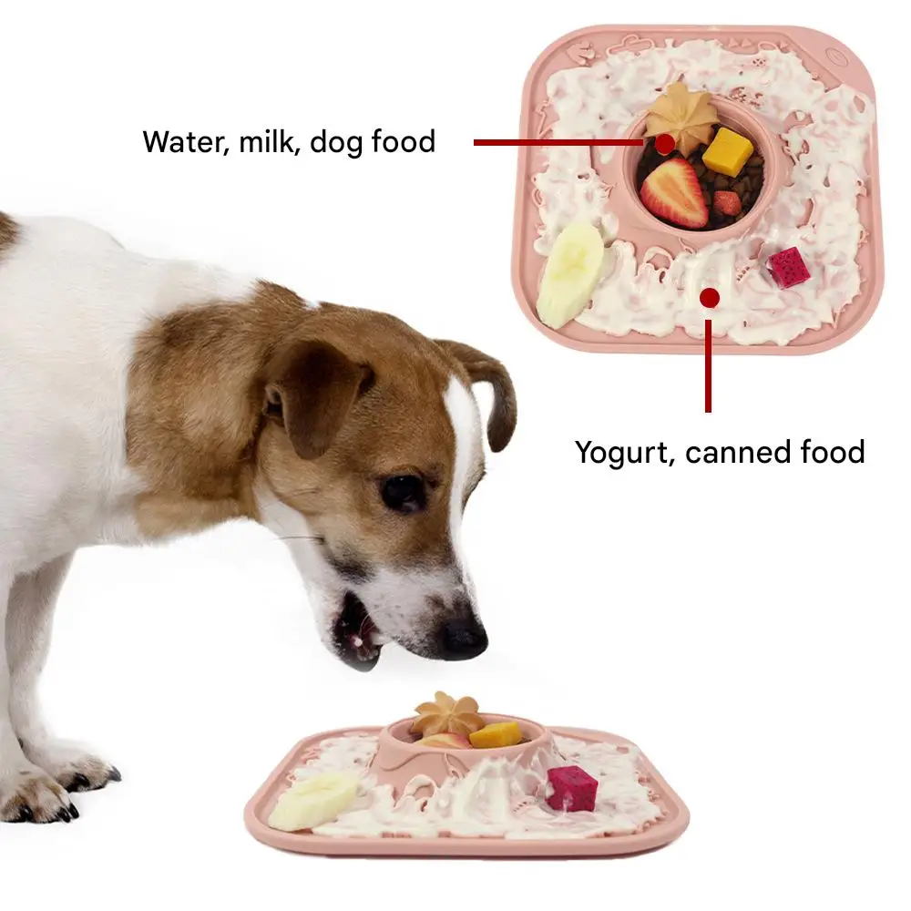 Pet Slow Feeders Dog Licking Mat Silicone Volcano Shaped Non-slip Puzzle Feeder Licking Mat With Suction For Dog Cat Dog Supply