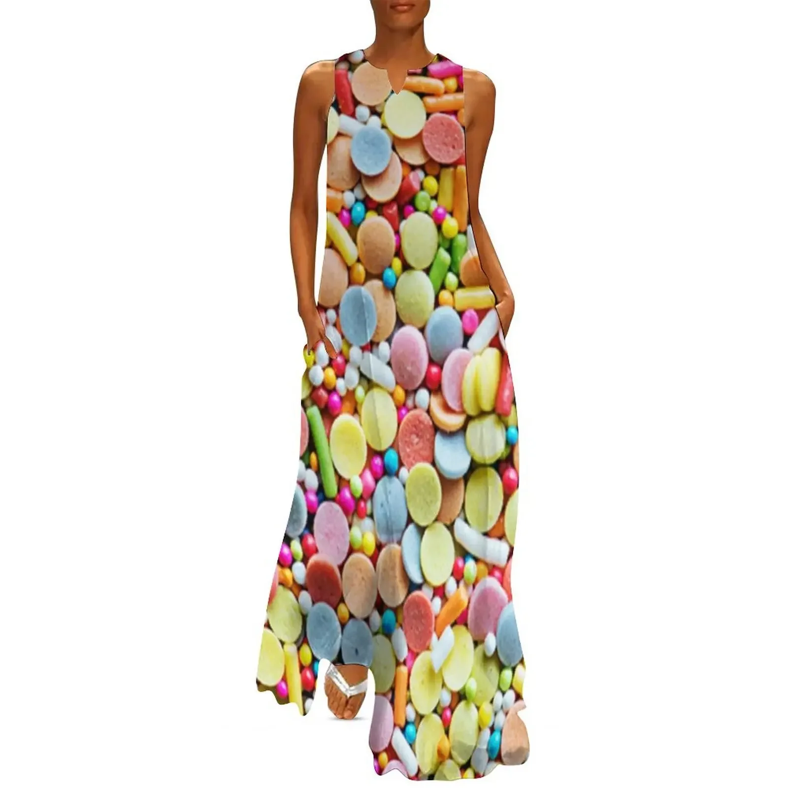 

Multicolored Candies Long Dress beach outfits for women dress for women 2025 Female dress