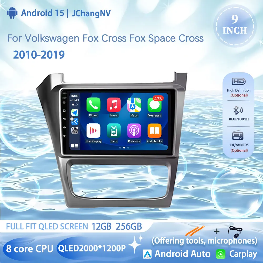 

Android 15 Carplay Auto For Volkswagen Fox Cross Fox Space Cross 2010-2019 Car Radio Navigation NO 2Din DSP Video Player Stereo