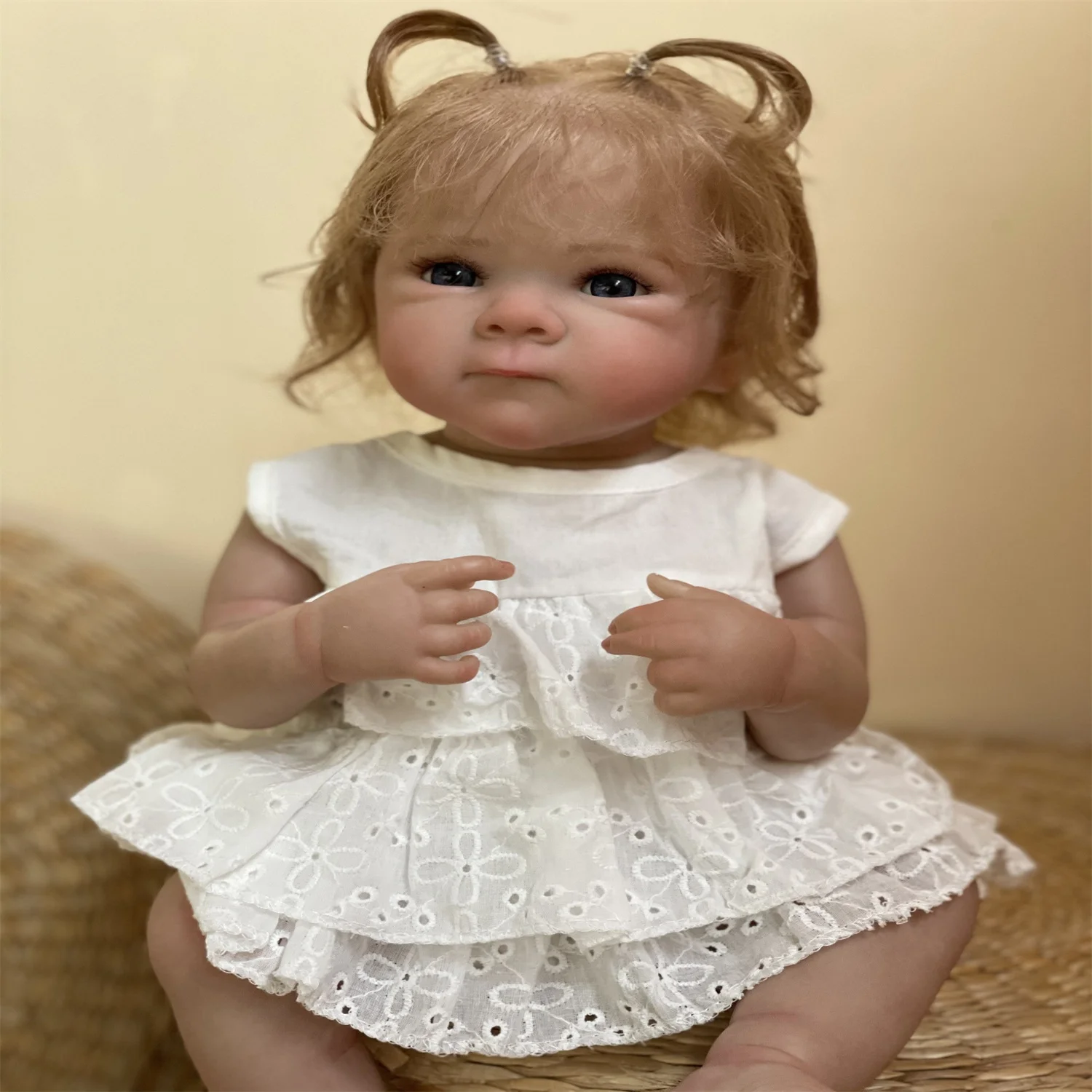 Attyi 45CM Cute Open Eyes Bettie Full Body Vinyl Girl Doll With Rooted Hair Handmade Waterproof Lifelike Realistic bebe reborn