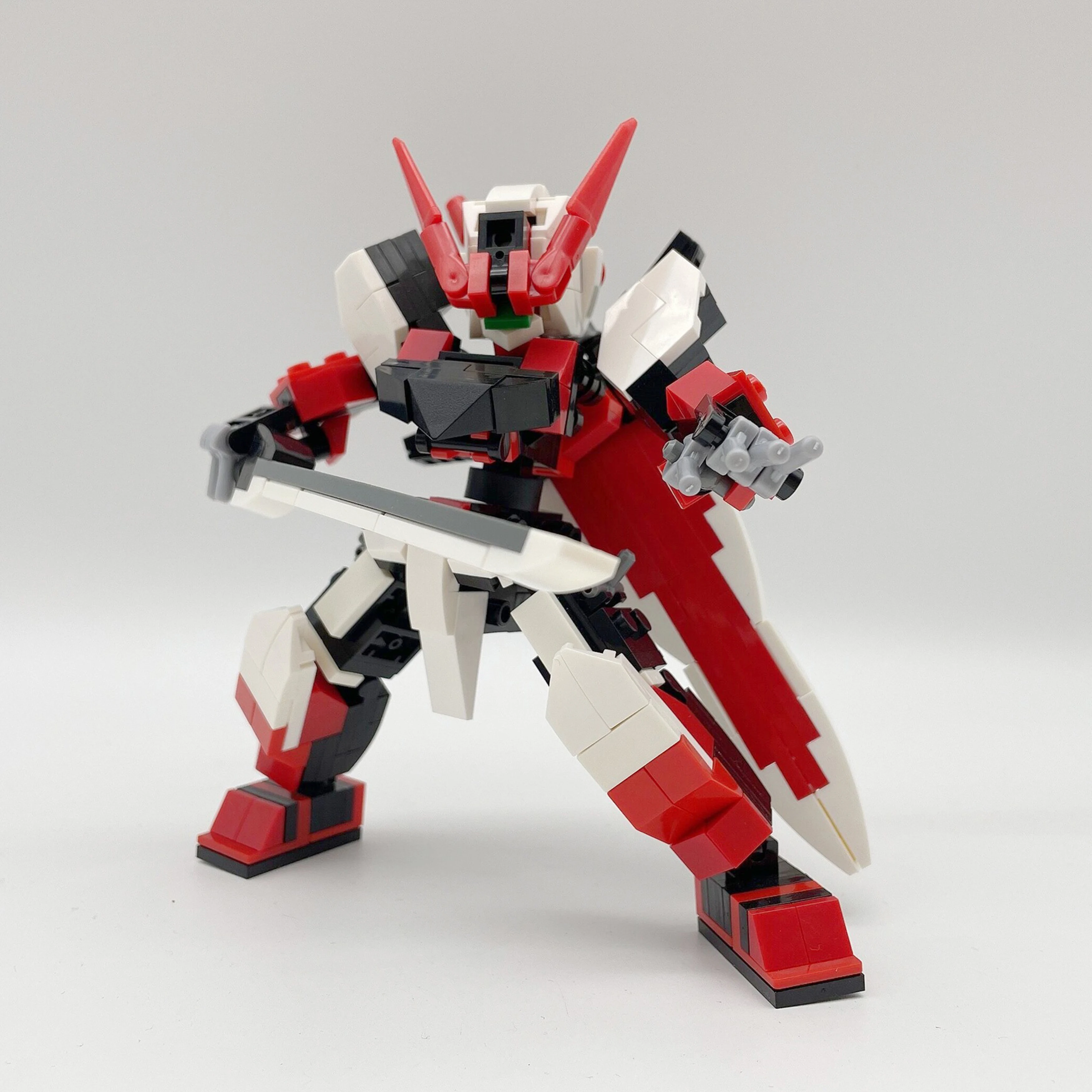 ชุดตัวต่อหุ่นยนต์ MOC Micro 290 ชิ้น สีแดง แบบ Exosuit Mecha  งาน DIY แรงบันดาลใจจากอนิเมะ ของขวัญสุดพิเศษสำหรับตัวคุณเองหรือเพื่อนๆ