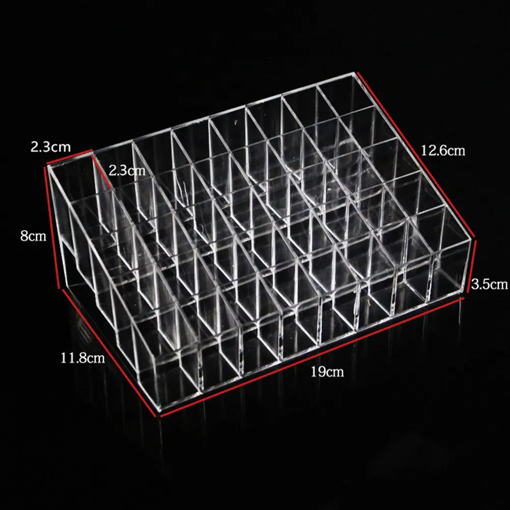 40 Slot Lipstick Organizer Transparent Makeup Storage Holder Cosmetic Display Stand for Vanity Countertop