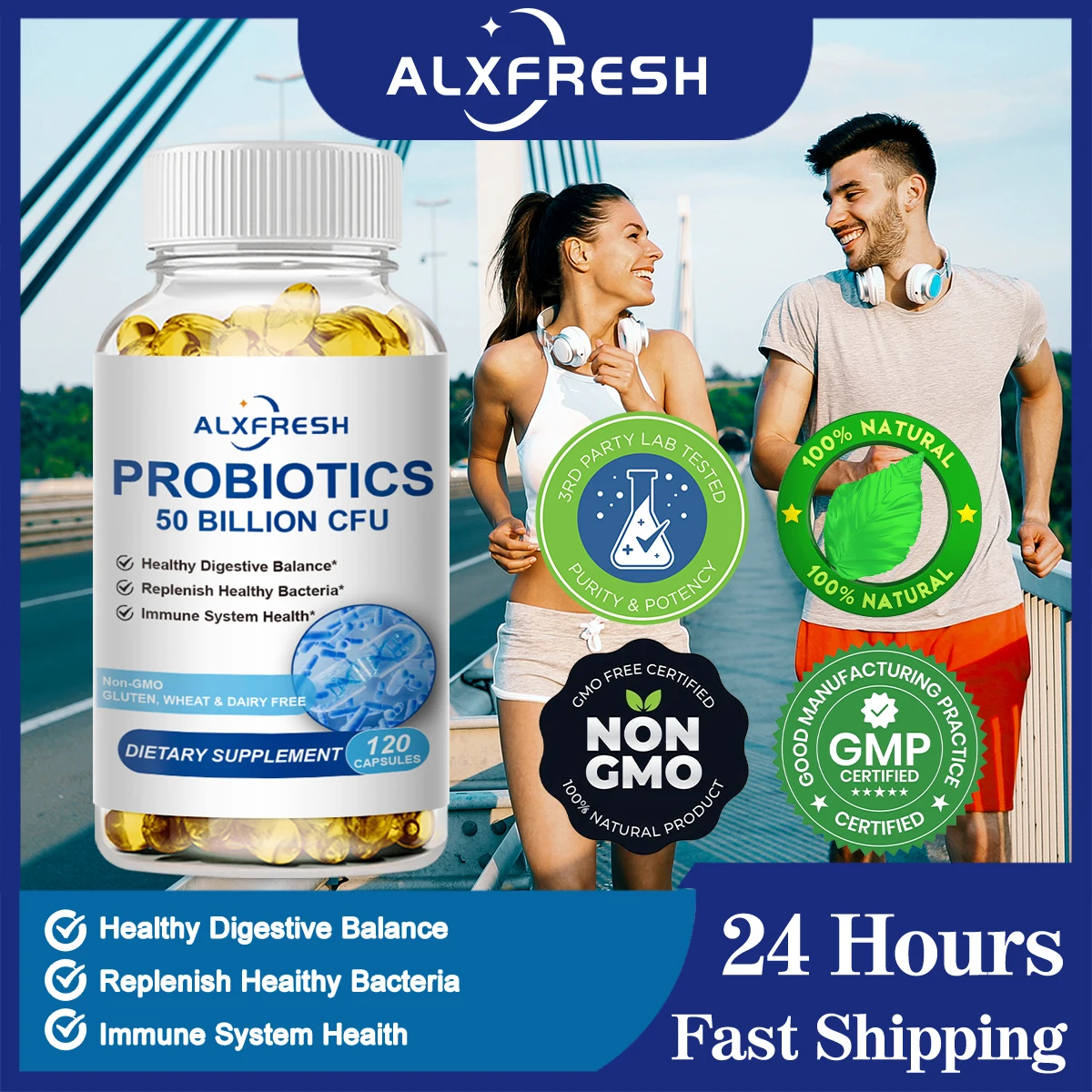 Probiotic Capsules Supplement Relieves Bloating and Constipation Good for Gut Health Improves Digestion Improve Mood and Relieve