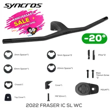 WC SYNCROS FRASER IC SL para estrutura de faíscas 740MM -20 ° Parafusos de titânio integrados completos do guiador do Cockpit MTB da fibra de carbono