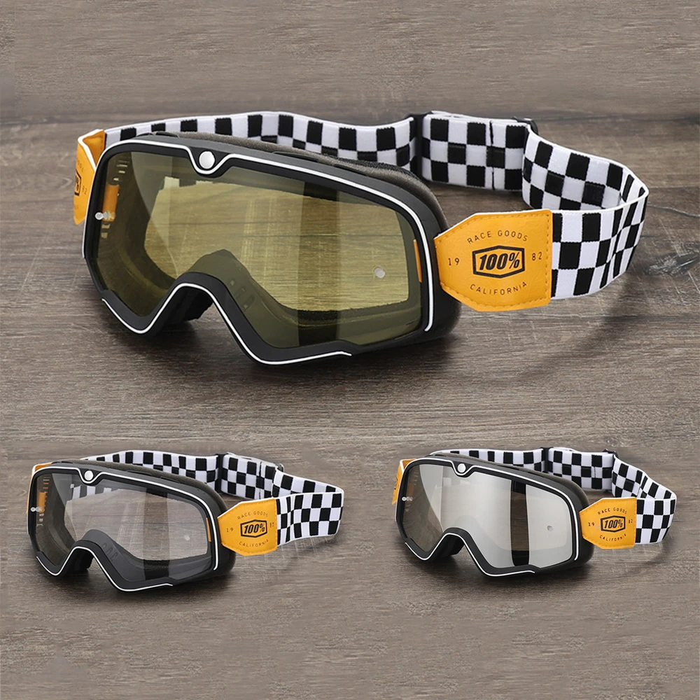 

Motorcycle Goggles Retro Motocross Glasses Scooter ATV Skiing Sunglasses Eyeglasses Anti-UV Cafe Racer Chopper Cycling Racing