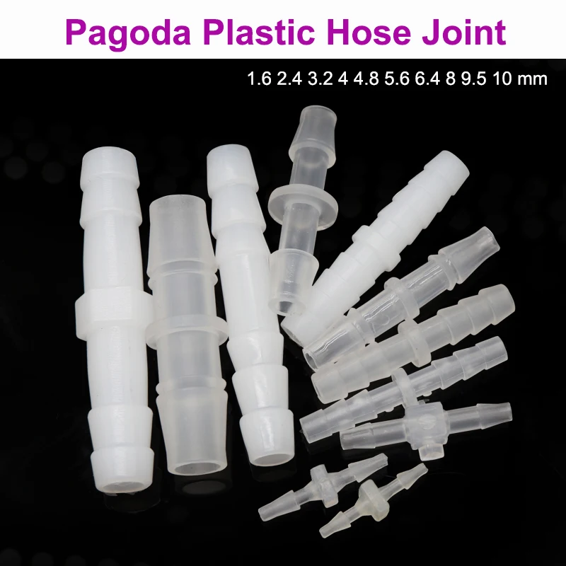 

5/10/20/50pcs Pagoda Plastic Hose Joint 1.6~10mm Straight Type Aquarium Fish Tank Air Pump Hose Pagoda Joint Water Pipe Fittings