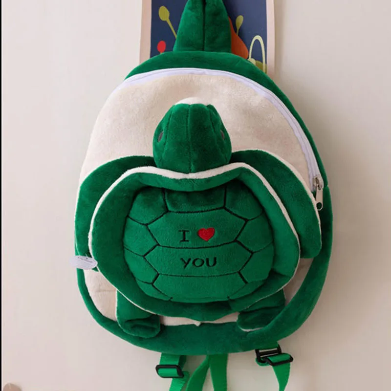 ute Little Turtle Backpack Kindergarten Anime Kawaii Cartoon School Bag Plush Little Turtle Backpack Children's Doll Doll Bag