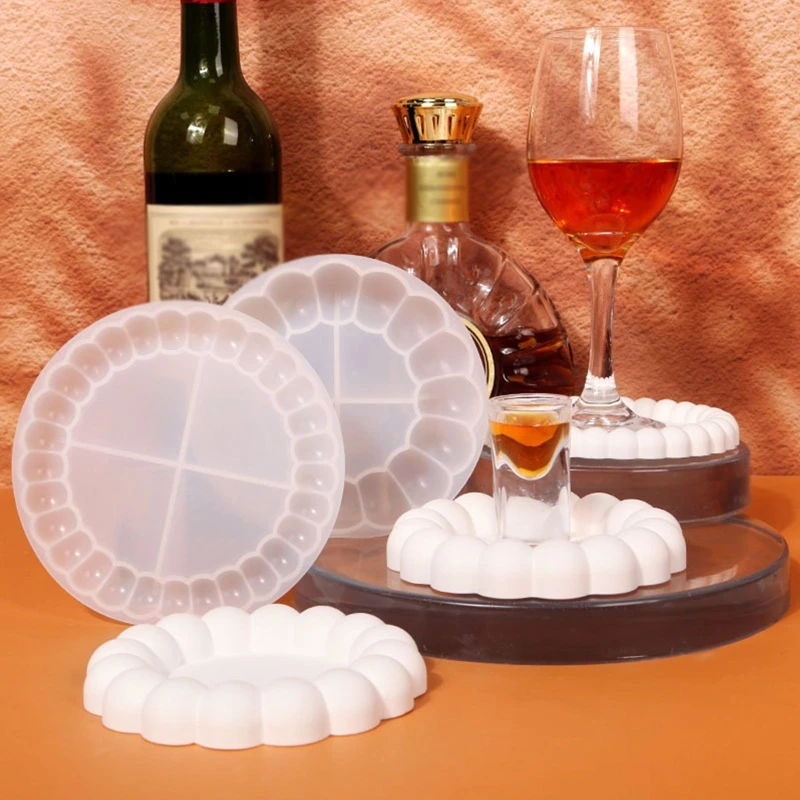 DIY Cute Bubble Coaster Tray Mold Round Drinking Cup Mat Pad Resin Epoxy Casting Mould Home Office Table Desk Decoration