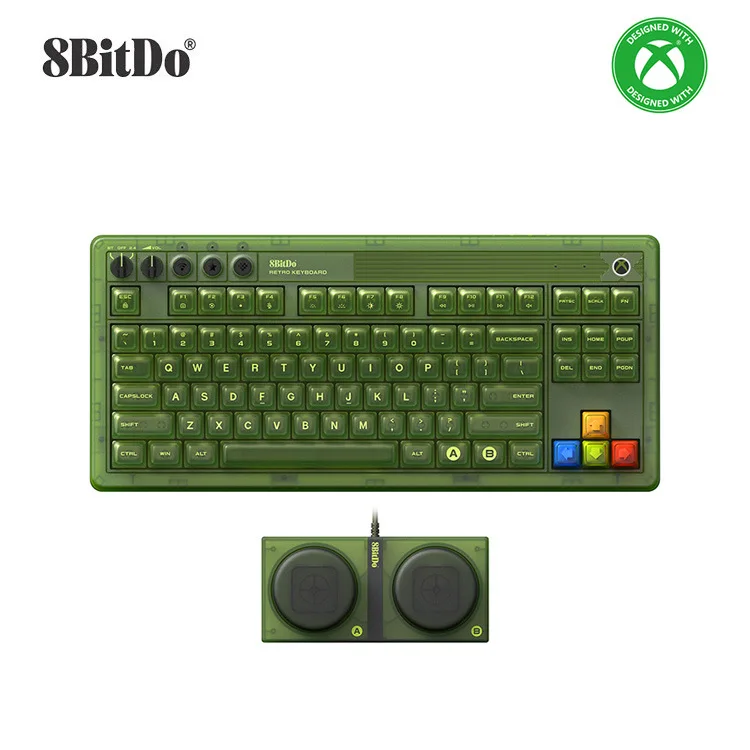 

8Bitdo Retro87 Mechanical Keyboard for Xbox Version Retro RGB Green Transparent Lighting Large Keys 2.4G for PC