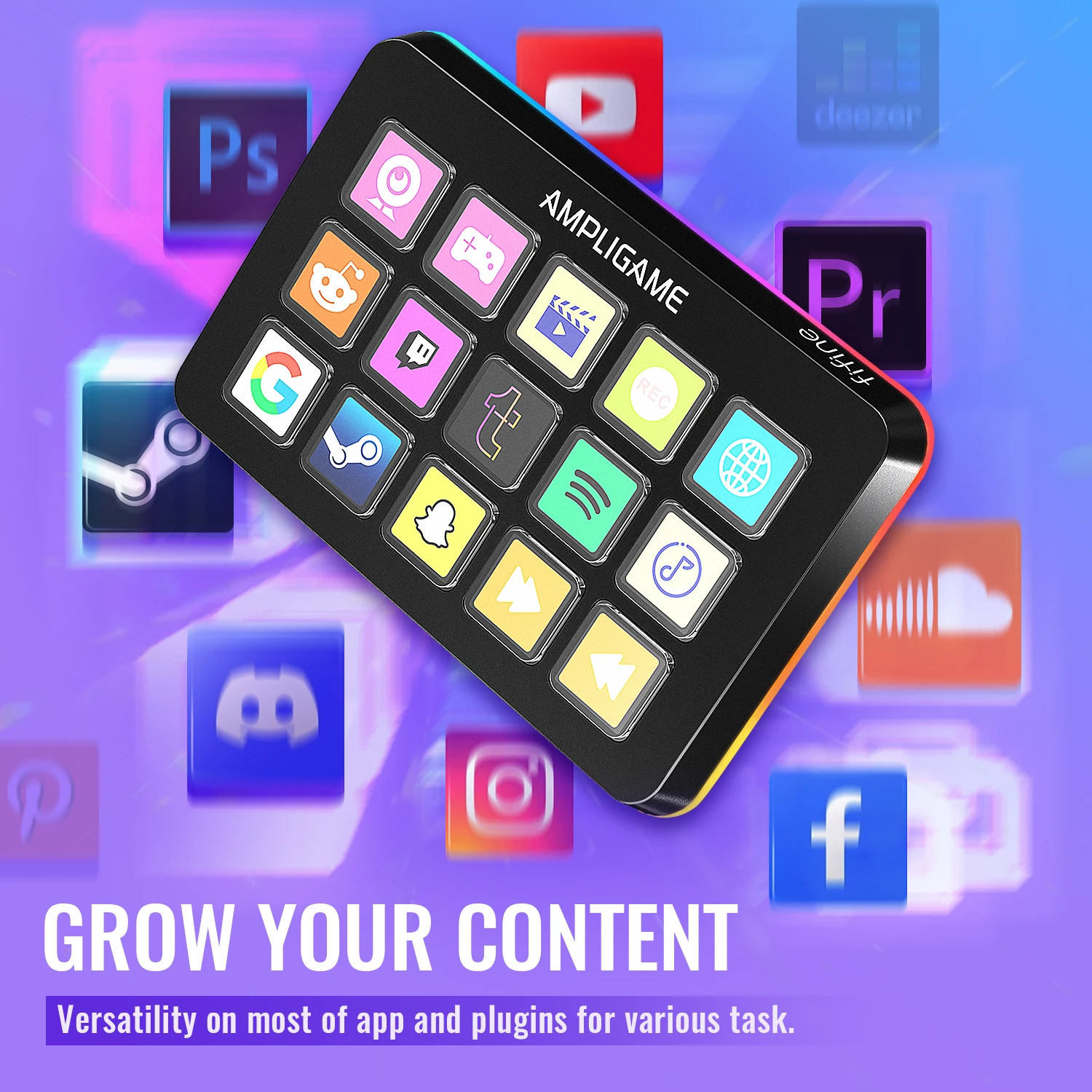 FIFINE D6 minitoetsenbord met 15 aanpasbare macroknoppen, triggeracties via app, aangepaste macros voor OBS/Twitch/YouTube/VK