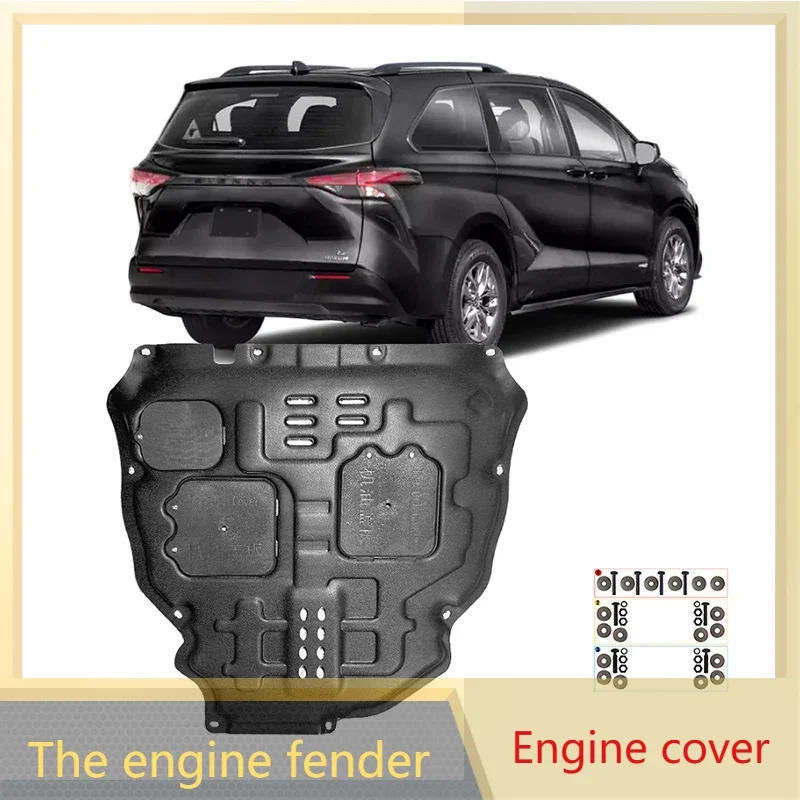 

For Toyota Granvia 2021- Under Engine Guard Board Splash Shield Mud Fender Plate Cover Black Car Mudflap Mudapron Mudguard Lid