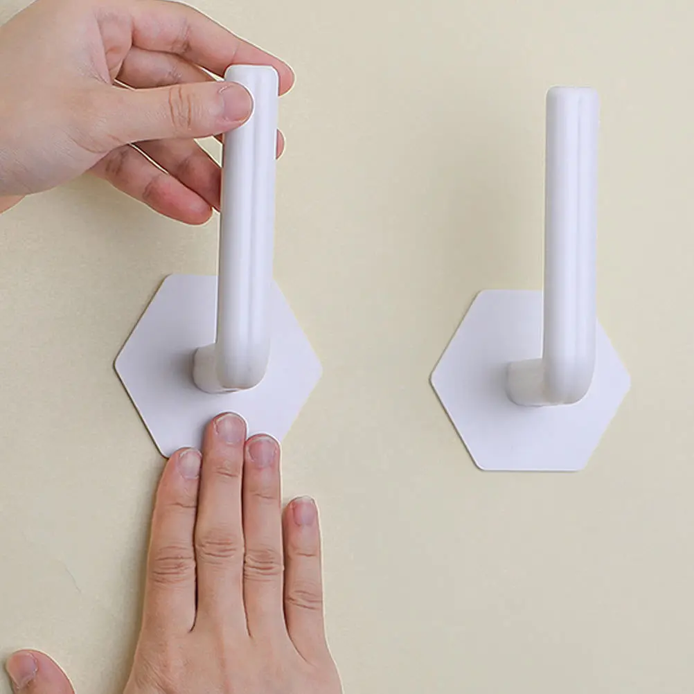 

10Pcs Sticky Storage Hooks Strong Self-Adhesive Coat Key Hooks for Bathroom Kitchen Living Office Towel Clothes