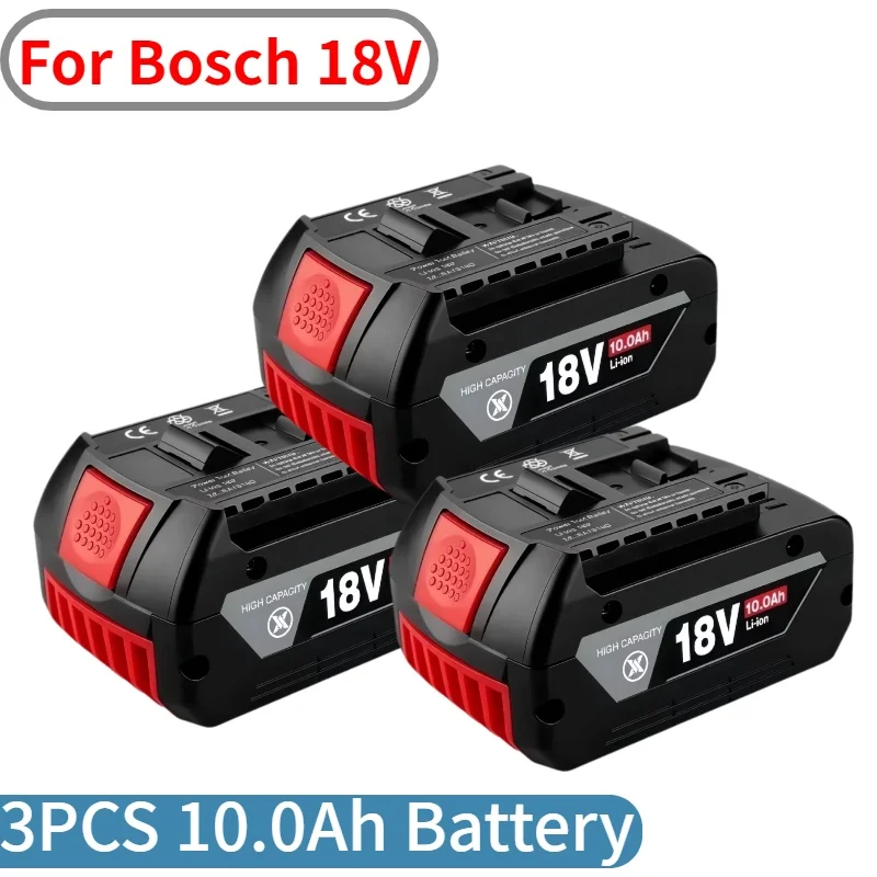 Original 18650 suitable for Bosch 18V battery 10.0Ah replaceable Bosch 18V BAT609/BAT618/BAT620 lithium ion battery+Charger