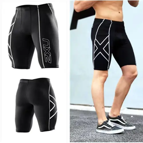 Imagen 1 del producto Mallas deportivas de compresión para hombre, pantalones cortos elásticos de secado rápido, talla grande, para correr y entrenar