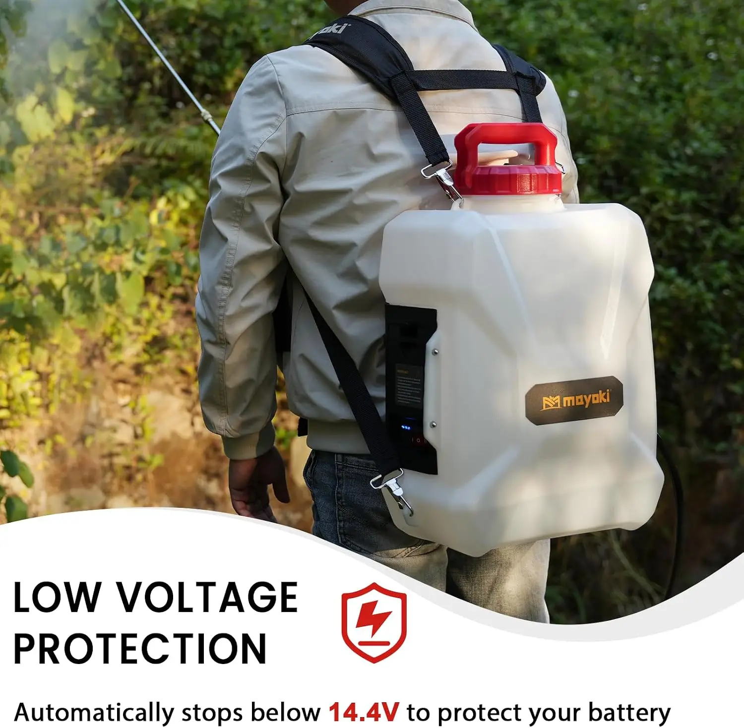3Gal Battery Powered Garden Sprayer Compatible 18V Battery Lawn Backpack Pump Sprayer Translucent Water Tank Adjustable Pressure