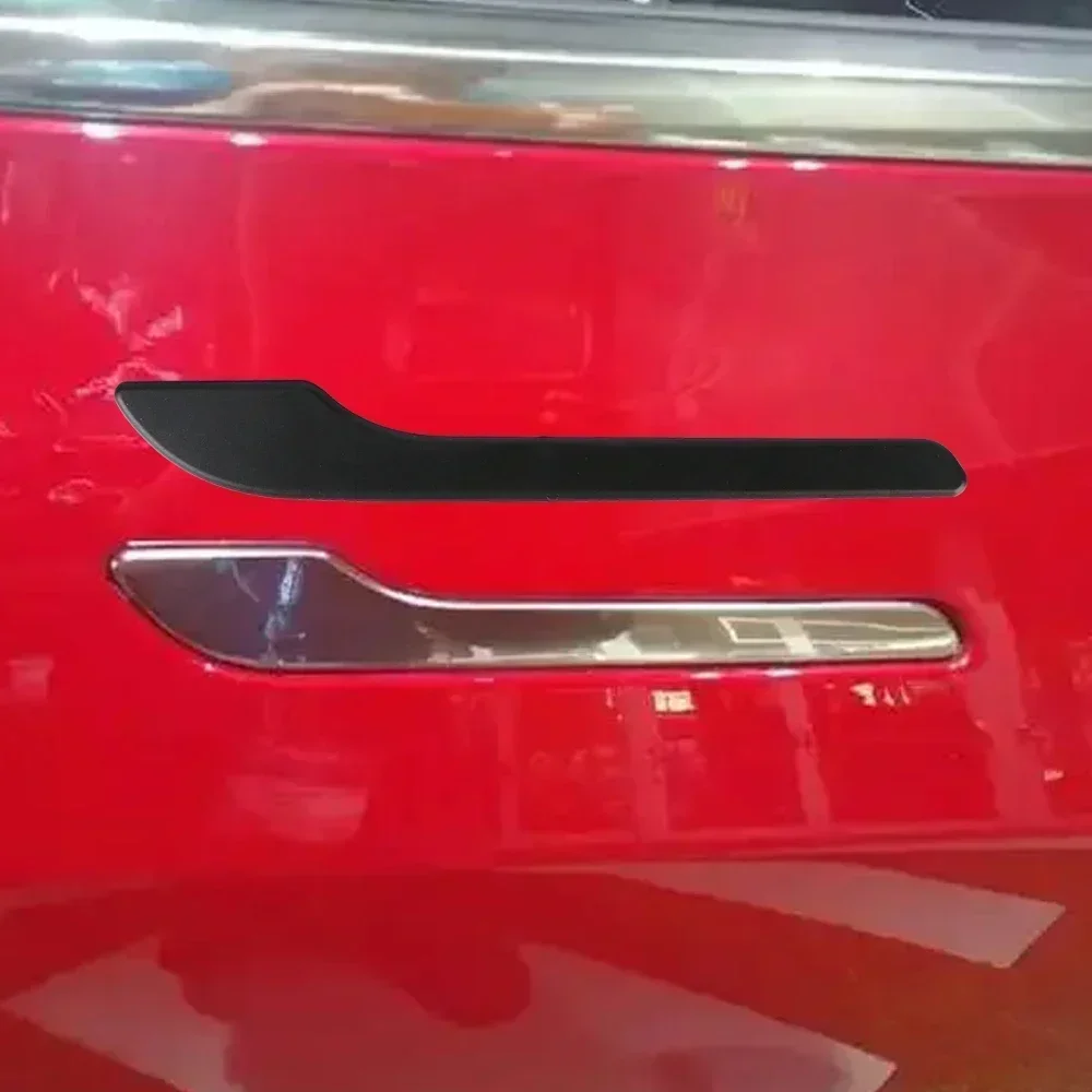 4-teiliges Set Schwarze Carbonfaser-Türgriffabdeckungen für Tesla Model 3 & Y - Kratzfestes Klebeband Polierte Oberfläche – Detail 9