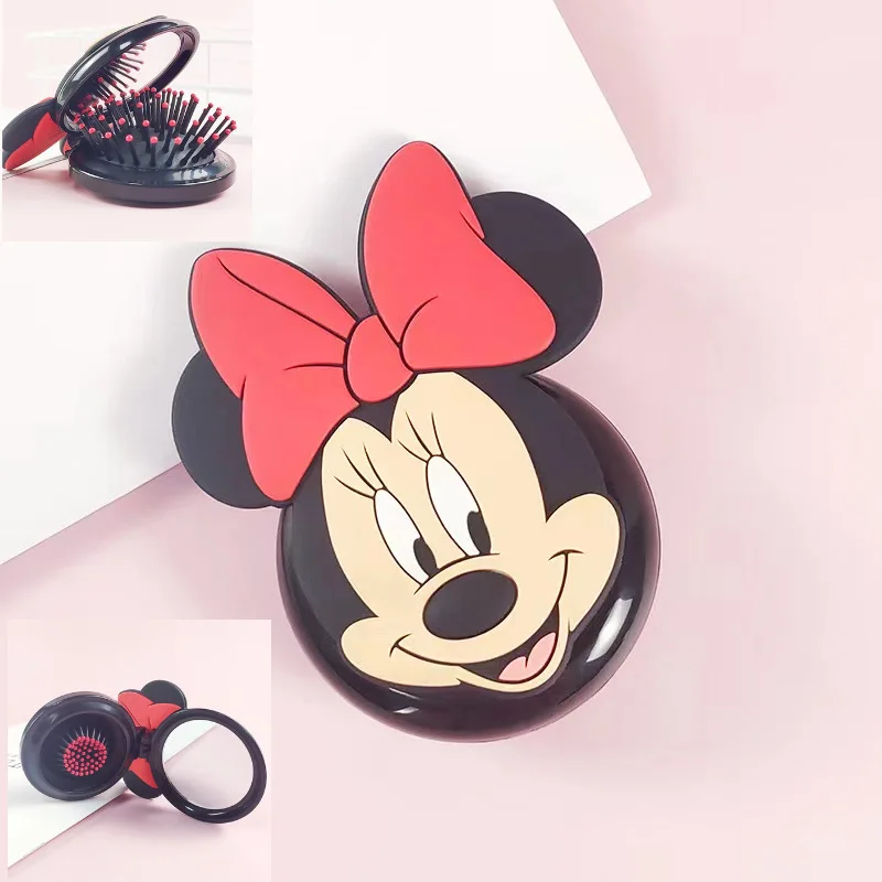 

Minnie Mouse Air Cushion Combs Mirror Cartoon Figure Portable Massage Hair Brush Dual-use Hairdressing Tool Girl Children Gifts