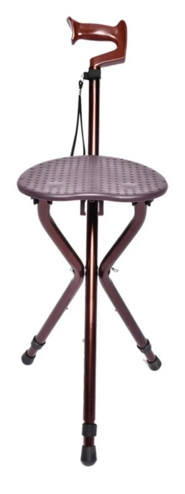 Folding Cane With Seat Multifunctional Elderly Walking Stick Non Slip Lightweight Tripod Crutch Chair For Daily Use