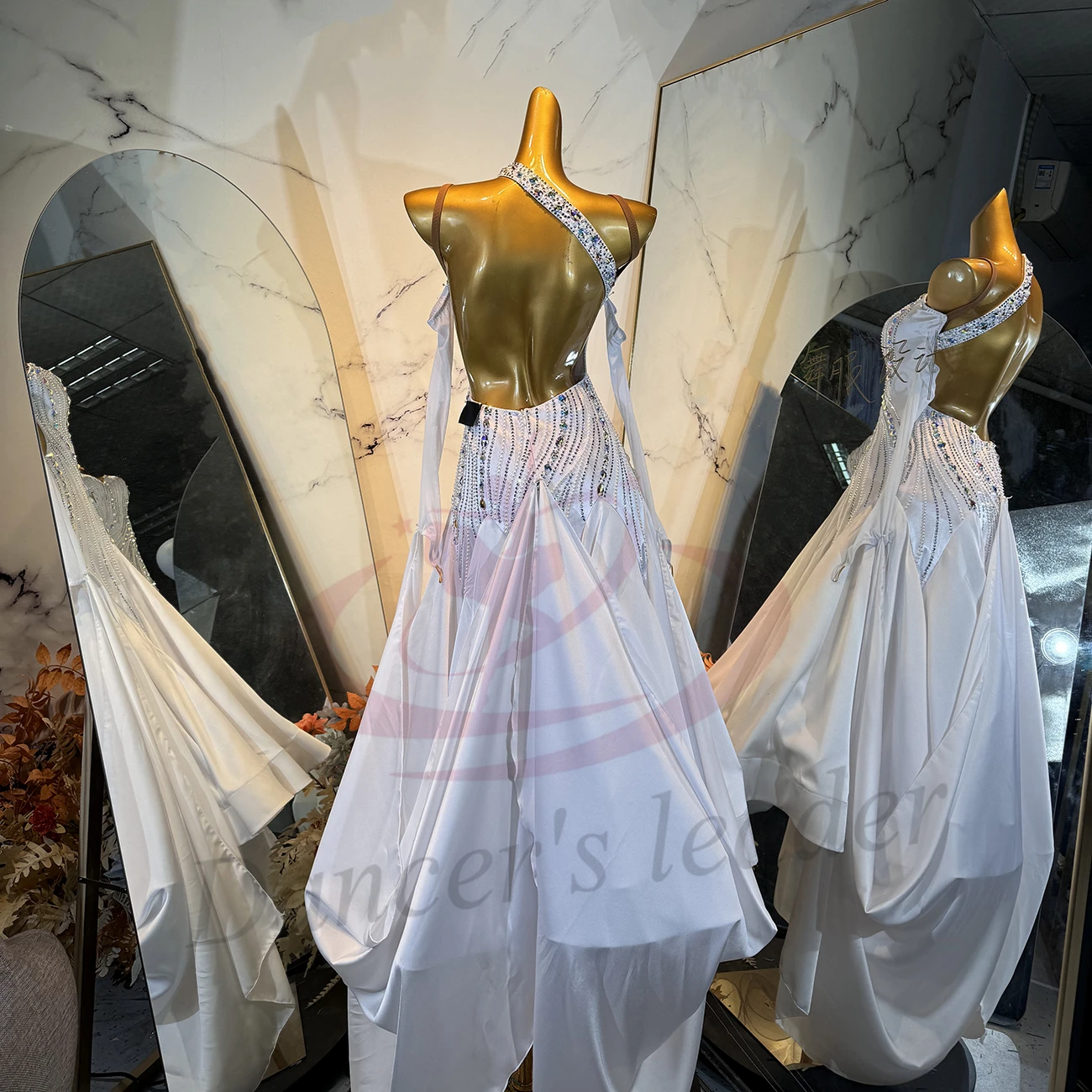 Latin Modern Dance Clothing, Women's High end Customization, Colorful Sticky Diamond Skirt, Samba Performance Dress