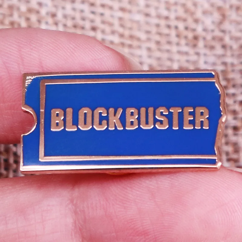 Blockbuster Video Logo Enamel Pin Movie Ticket Blue Badge Brooch Fashion Jewellery Backpack Accessory Gifts