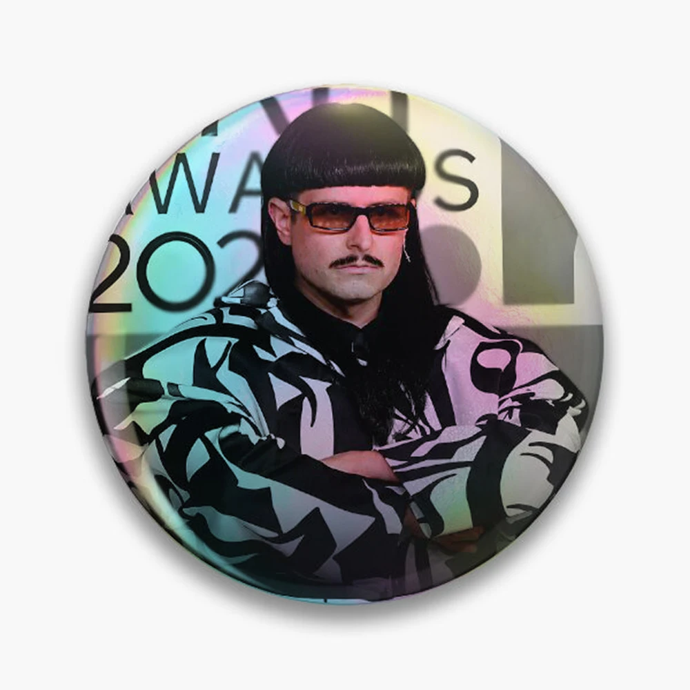 Oliver Tree Pin Holographic Star Heart Pin Brooches Laminated Button Fashion Accessory