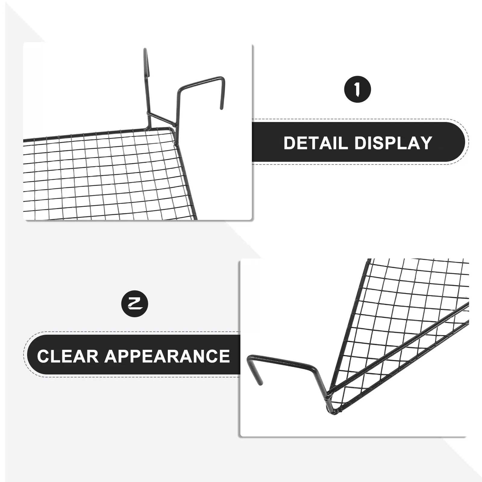 Corner Wall Hanging Plant Shelf Railing Metal Wire Triangular Balcony Floating Shelf Black for Patio Garden Indoor Outdoor Use