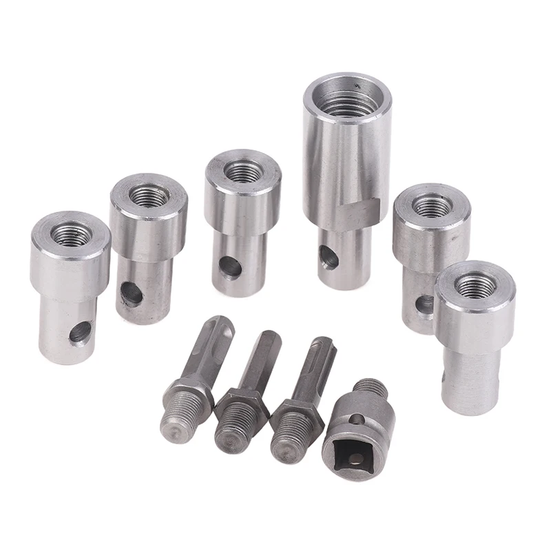 1pc Earth Auger Adapter Tool 4 Interface Types Round Hexagonal Handle Earth Auger Adapter For Drill Wrench Hammer Machine