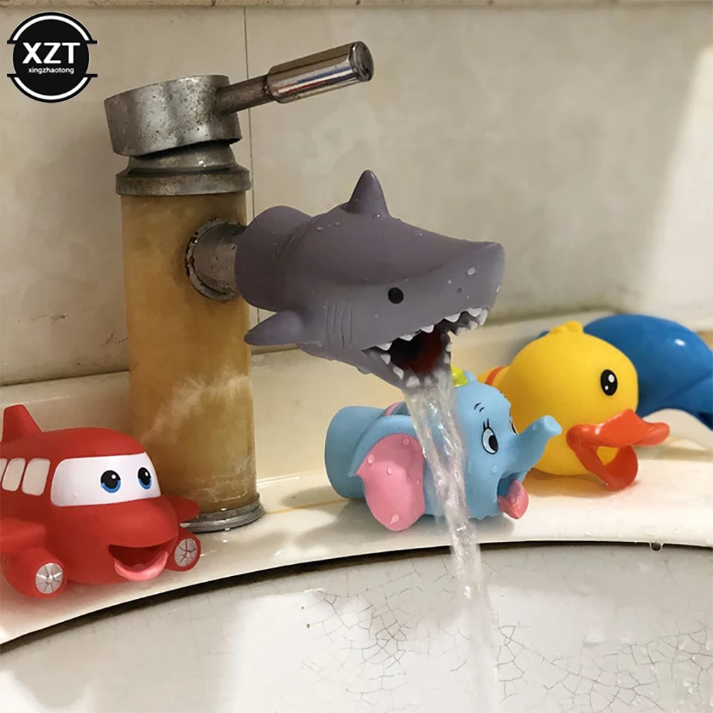 Hot Selling Cute Animal Faucet Extender Kids Children Help Washing Hands Sink Bath Toys Water Tap Splash-proof Spout Extension