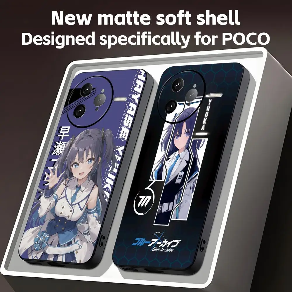 Blue Archive Yuuka Phone Case For Xiaomi POCO M8 M7 M6 M5 M4 F9 F8 F7 F6 F5 Soft Black Pro