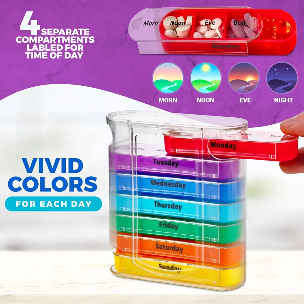 Weekly Pill Organizer 7 Day 4  - Food Storage Drawers review and price