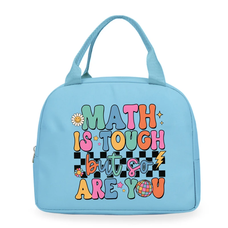 Fun Math Teacher Lunch Carry Bag Women Men Insulated Cooler Food Canvas Handbags School Trip Lunch Dinner Thermal Portable Bags
