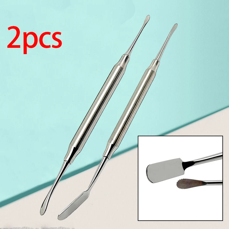 

2Pcs Double Ends Dental Elevator Serrated Tip Periosteal Implant Retractor for Bone Grafting & Oral Surgery Separator Tool