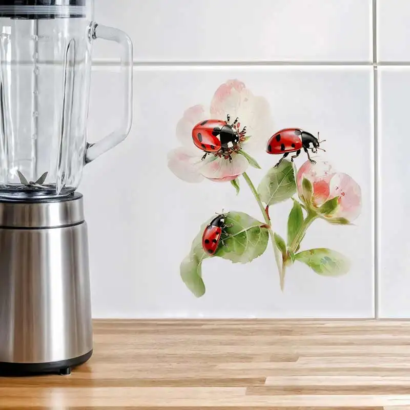 

Cute Ladybug Wall Sticker Bathroom Toilet Decor Living Room Cabinet Refrigerator Home Decoration Decals M1542