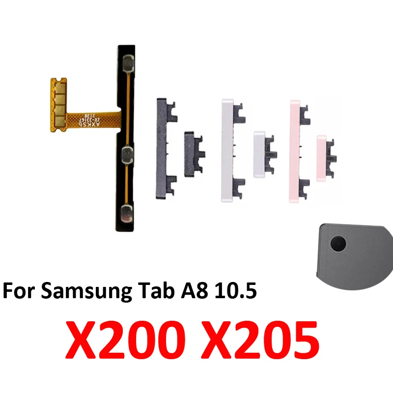 For Samsung Galaxy Tab A8 10.5 X200 X205 Tablet External Power Volume Button On Off Up Down Key Internal Flex Cable Parts Grey