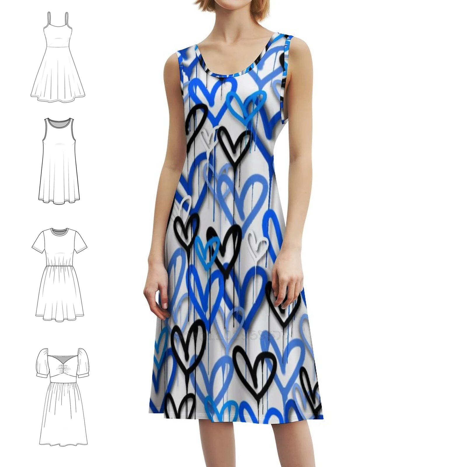 H E A R T $ Women's Elegant Party Dress A-Line Dress With Short/Long/Sleeveless Options Party Dresses