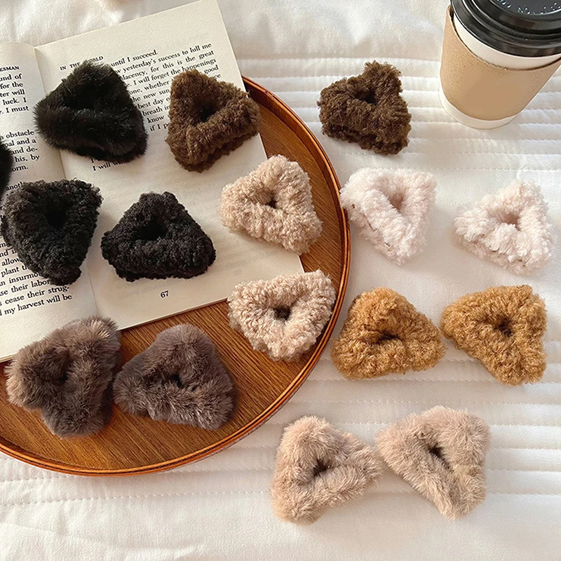 2pcs Cute Cat Ear Plush Hair Clip Small Fluffy Hair Claw Lovely Women Hairpin Fashion Headwear For Girls Hair Accessories
