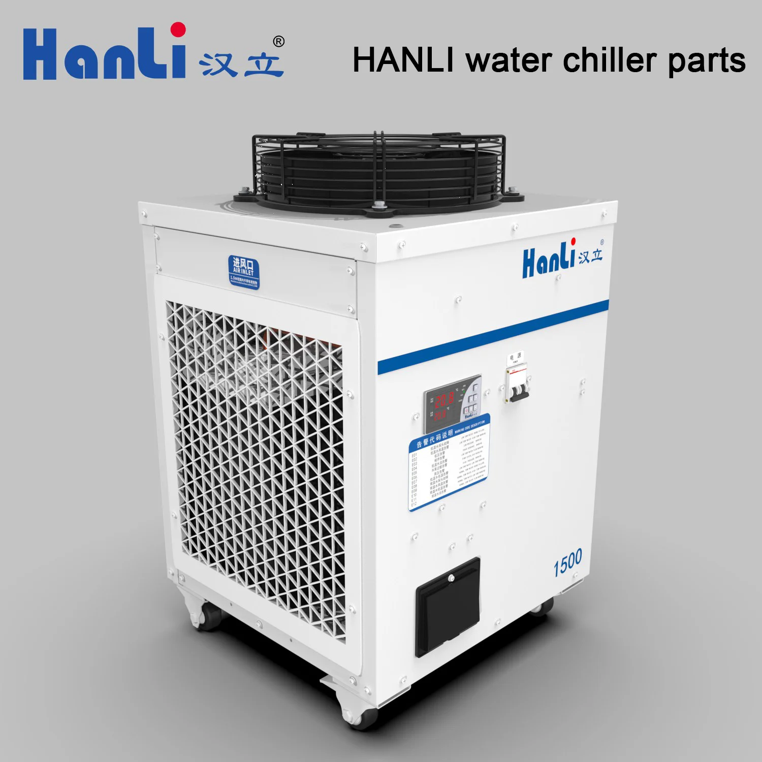 HANLI Wasserkühler Teile Lüftermotor Platine Heizelement Luftschalter Wasserpumpe für Laserschweiß-/Schneidemaschine