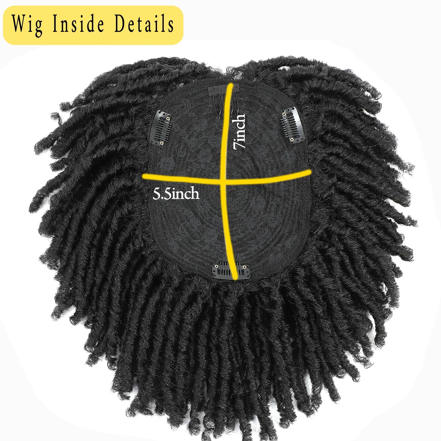 Short Dreadlock Braided Half Wig Black/Brown/Blonde/Gray Synthetic soft faux locs Wigs Braiding Wigs For Black Women/Men