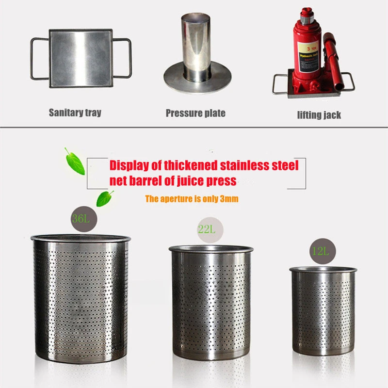 Capacity Manual Hydraulic Fruit Juicer Commercial Hand Stainless Steel Grape Press Machine Small Grape Wine Pressing Machine