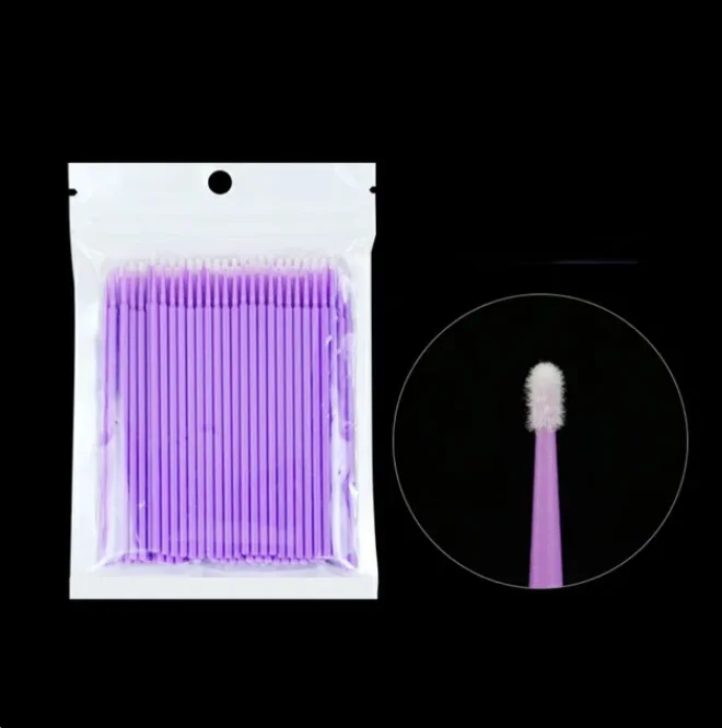 100 Stks/partij Duurzame Micro Wegwerp Wimperverlenging Individuele Applicators Borstel Wimperlijm Reinigingstool