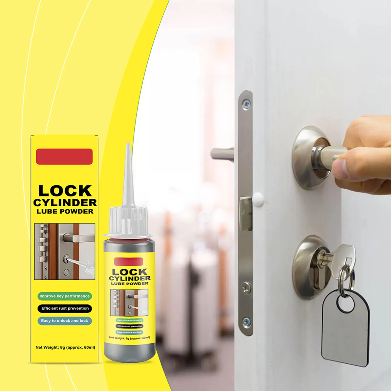 Graphites Door Lock Padlocks Lubrications Powder Anti-Rust Lock Cylinder Lubricant For Outdoor Use For Car Locks/Door Locks