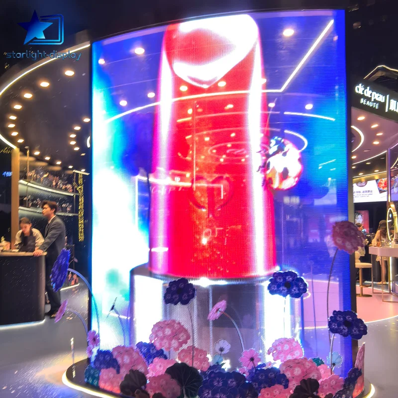P6 Led Transparent Crystal Soft Film Screen Curtain Ultra-Thin Led Film Screen Indoor Glass Flexible Soft Advertising Screen