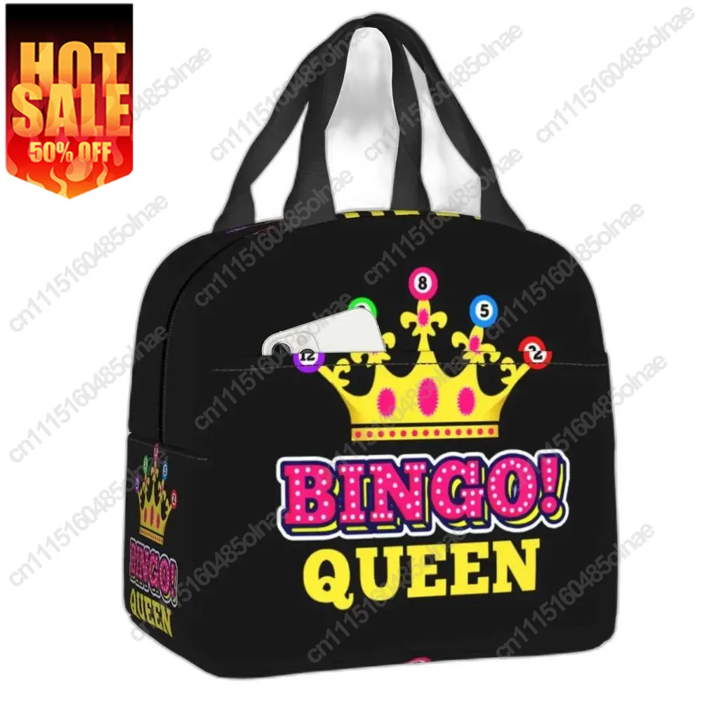 Lunch bag Bingo Queen Box Lunch bag Women Waterproof Thermal Cooler Food Insulated Lunch Bag Office Work Resuable Picnic Tote Ba