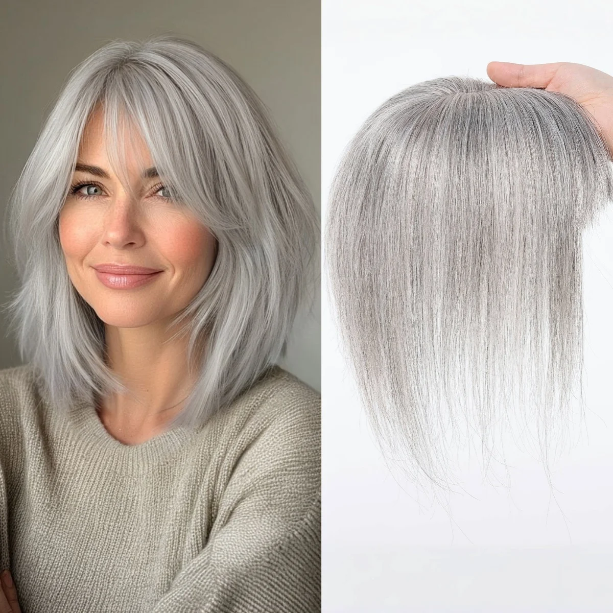 

Серые человеческие волосы, 10-дюймовые светло-серые волосы для наращивания, 100% человеческие волосы Remy для женщин с истонченными волосами, ежедневное использование для вечеринок